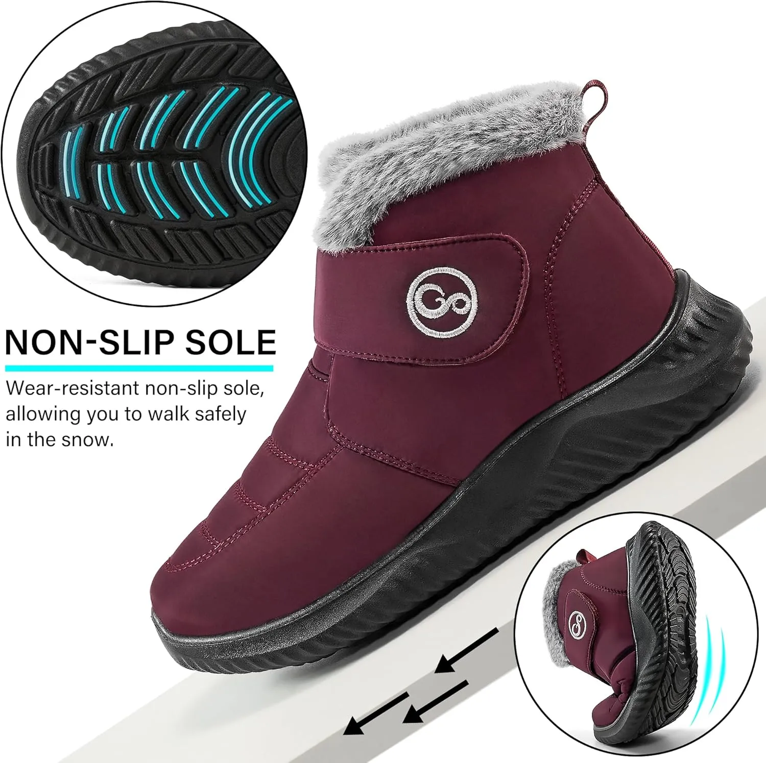 Women Snow Boots Waterproof: Fur Lined Warm Winter Boots for Women- Comfortable Non Slip Outdoor Walking Booties