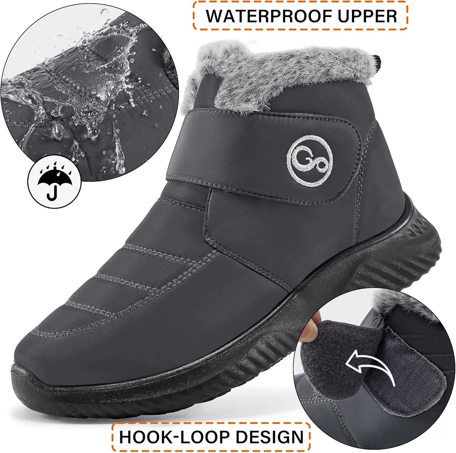 Women Snow Boots Waterproof: Fur Lined Warm Winter Boots for Women- Comfortable Non Slip Outdoor Walking Booties