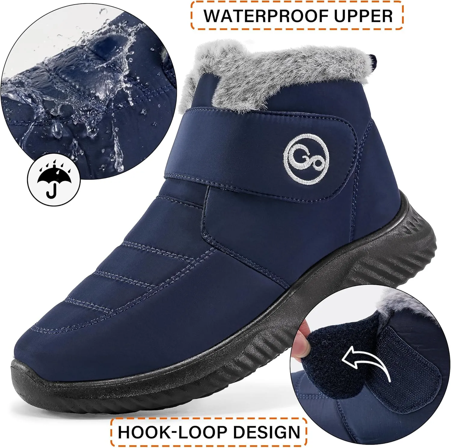 Women Snow Boots Waterproof: Fur Lined Warm Winter Boots for Women- Comfortable Non Slip Outdoor Walking Booties