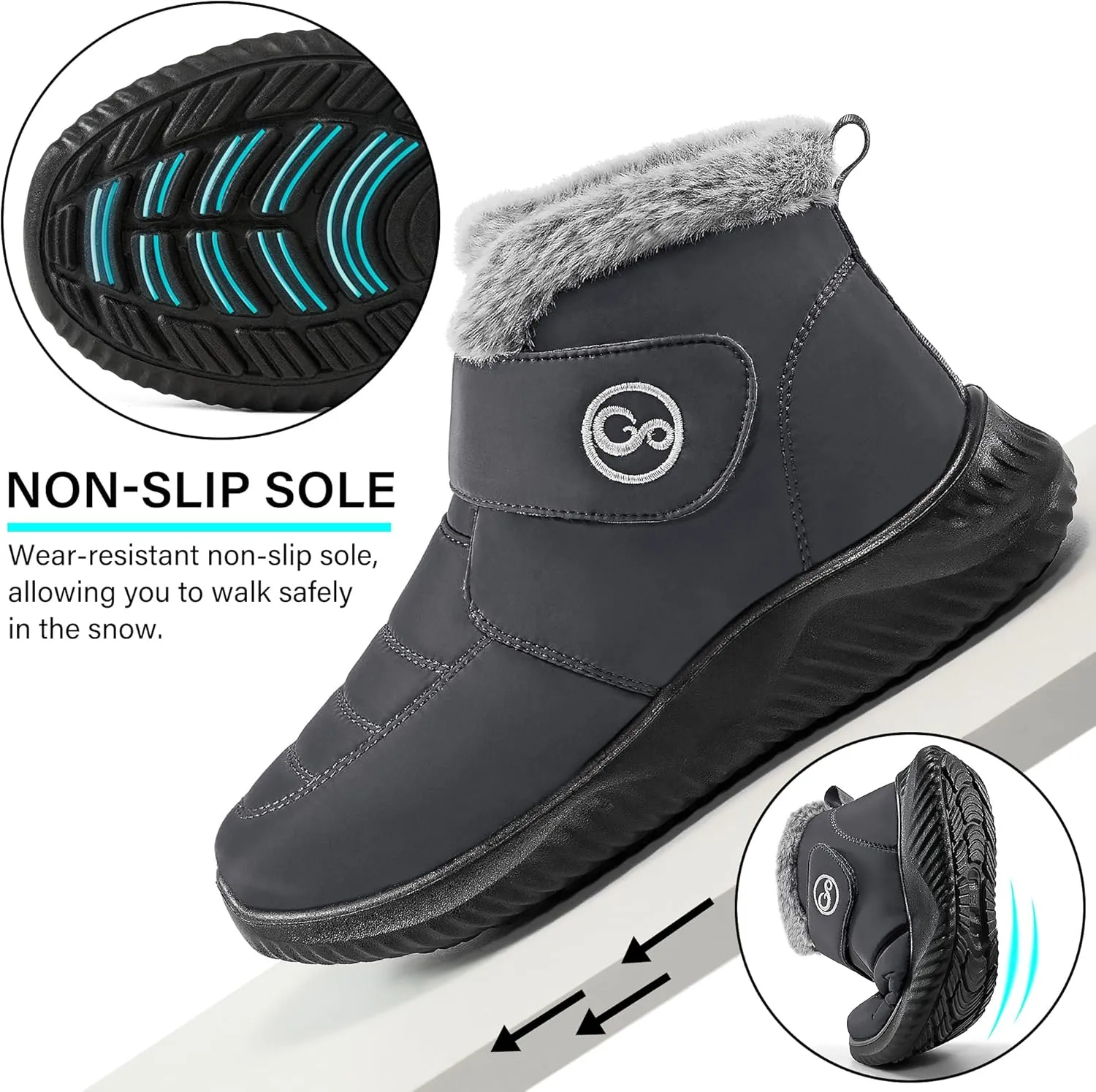 Women Snow Boots Waterproof: Fur Lined Warm Winter Boots for Women- Comfortable Non Slip Outdoor Walking Booties