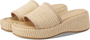 Women Woven Platform Wedge Sandals Slip on Espadrille Slides Bohemia Sandals Open Toe Beach Shoes