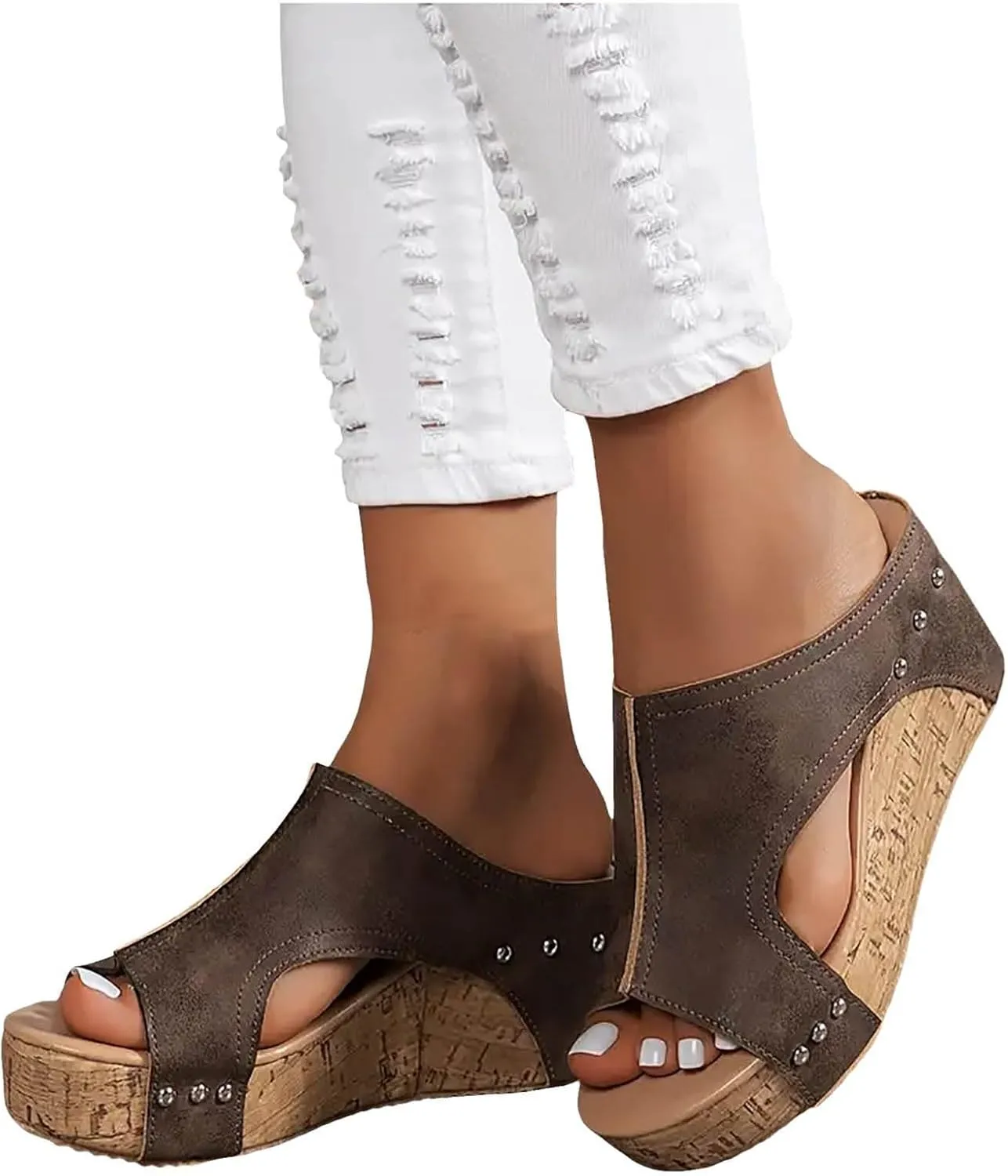 Women's 2025 Summer Orthopedic Platform Wedge Sandals Casual Open Toe Hollow Out Slingback Fashion Slip on Slippers Boho Casual High Wedges Walking Wedding Party Dress Strappy Footwear