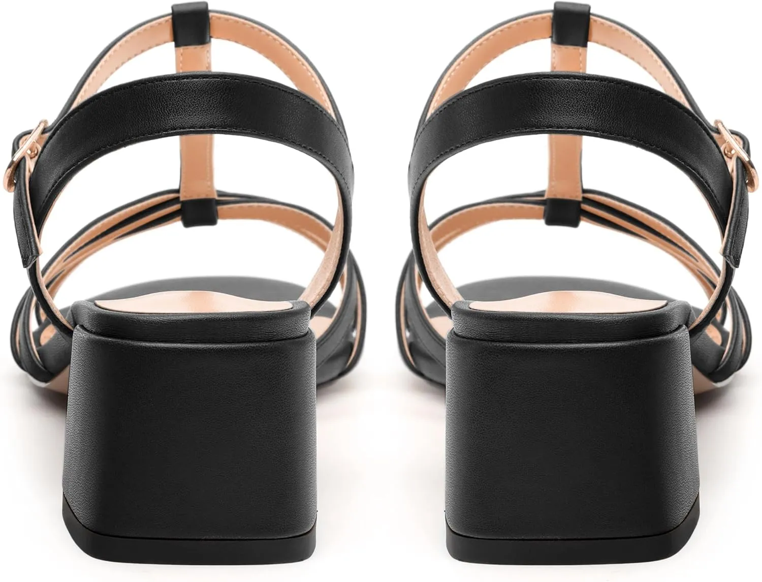 Womens Block Heel Sandals, Open Toe Low Chunky Heel T-strap Sandals for Women, Ankle Strap Sandals with Buckle, Comfort Strappy Sandals 2"