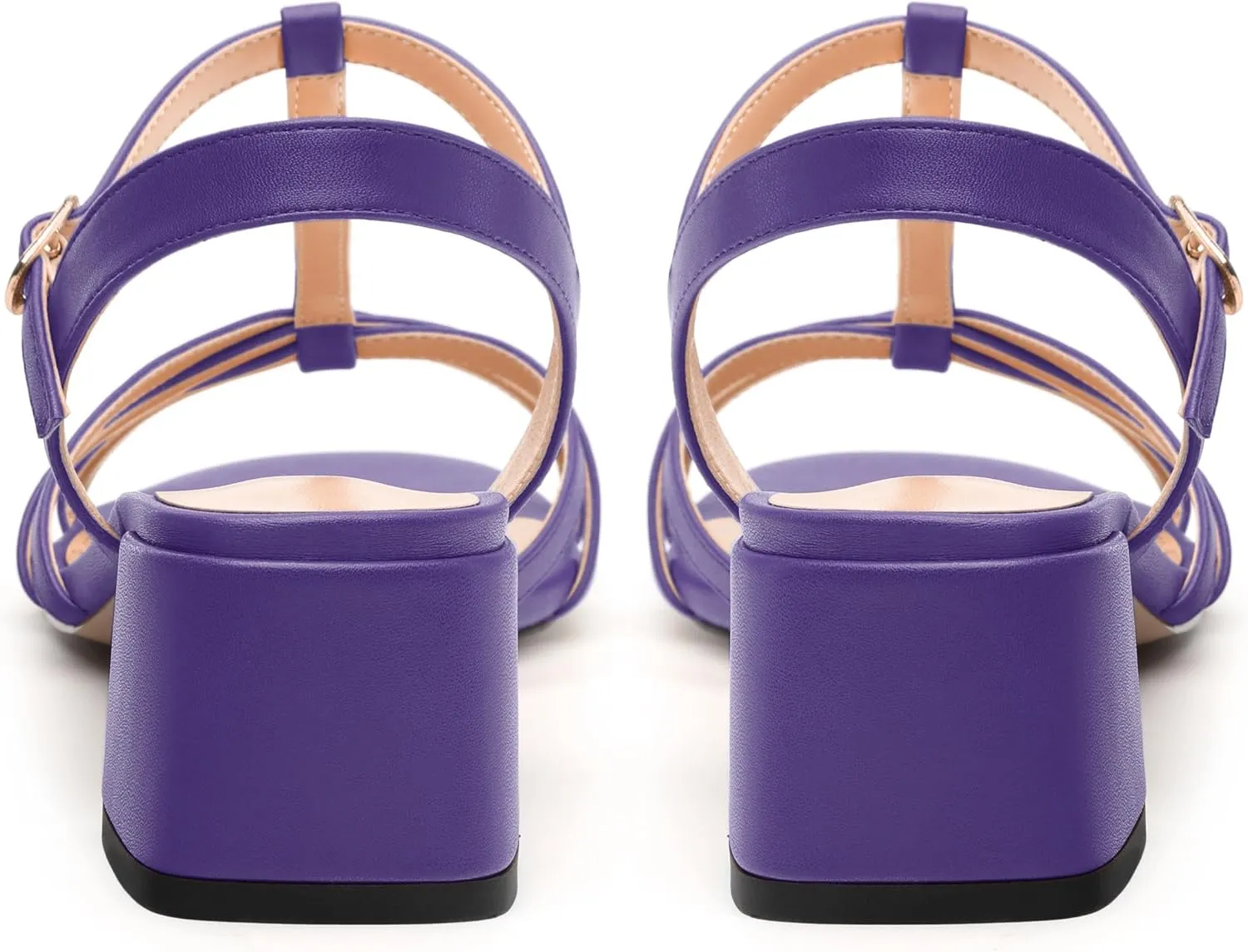 Womens Block Heel Sandals, Open Toe Low Chunky Heel T-strap Sandals for Women, Ankle Strap Sandals with Buckle, Comfort Strappy Sandals 2"