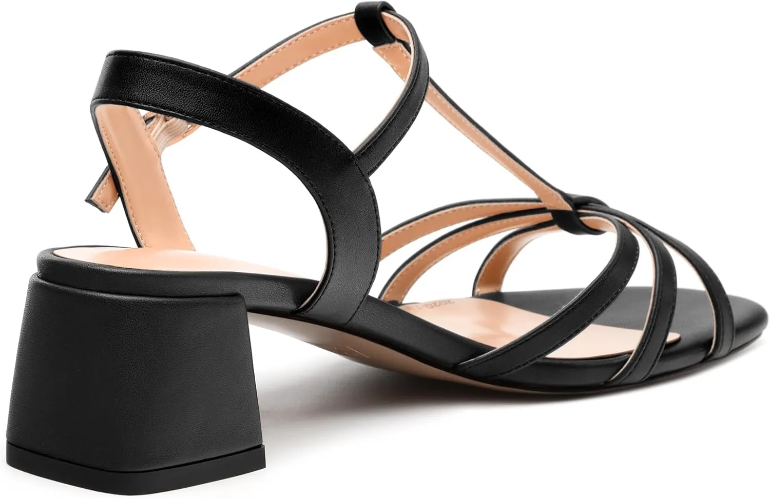 Womens Block Heel Sandals, Open Toe Low Chunky Heel T-strap Sandals for Women, Ankle Strap Sandals with Buckle, Comfort Strappy Sandals 2"