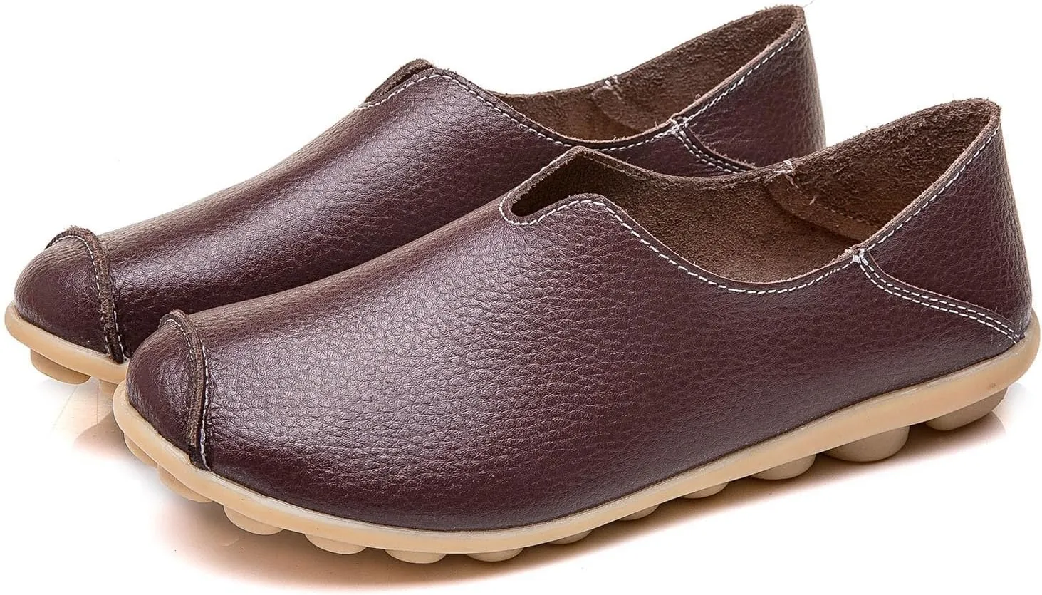 Women's Breathable Comfort Walking Office Flat Loafer Comfort Walking Slip On Flats Shoes Casual Round Toe Moccasins Driving Loafers Lightweight Breathable Comfortable Work Loafer Outdoor Going Out
