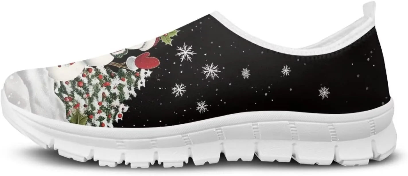 Women's Christmas Sneakers Casual Slip On Low Top Running Sneaker for Ladies Soft Lightweight Outdoor Shoes for Lady