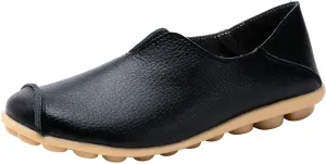 Women's Comfortable Loafers Comfort Walking Boat Shoes Non Slip Soft Leather Flat Sandals for Women Breathable Low Top Lightweight Athletic Outdoor Walking Shoes Driving Flats