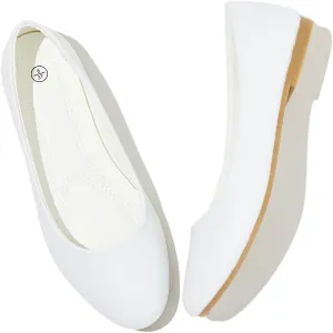 Women's Flats Dress Shoes Comfortable PU Leather Casual Slip on Shoes Loafers Business Work Office