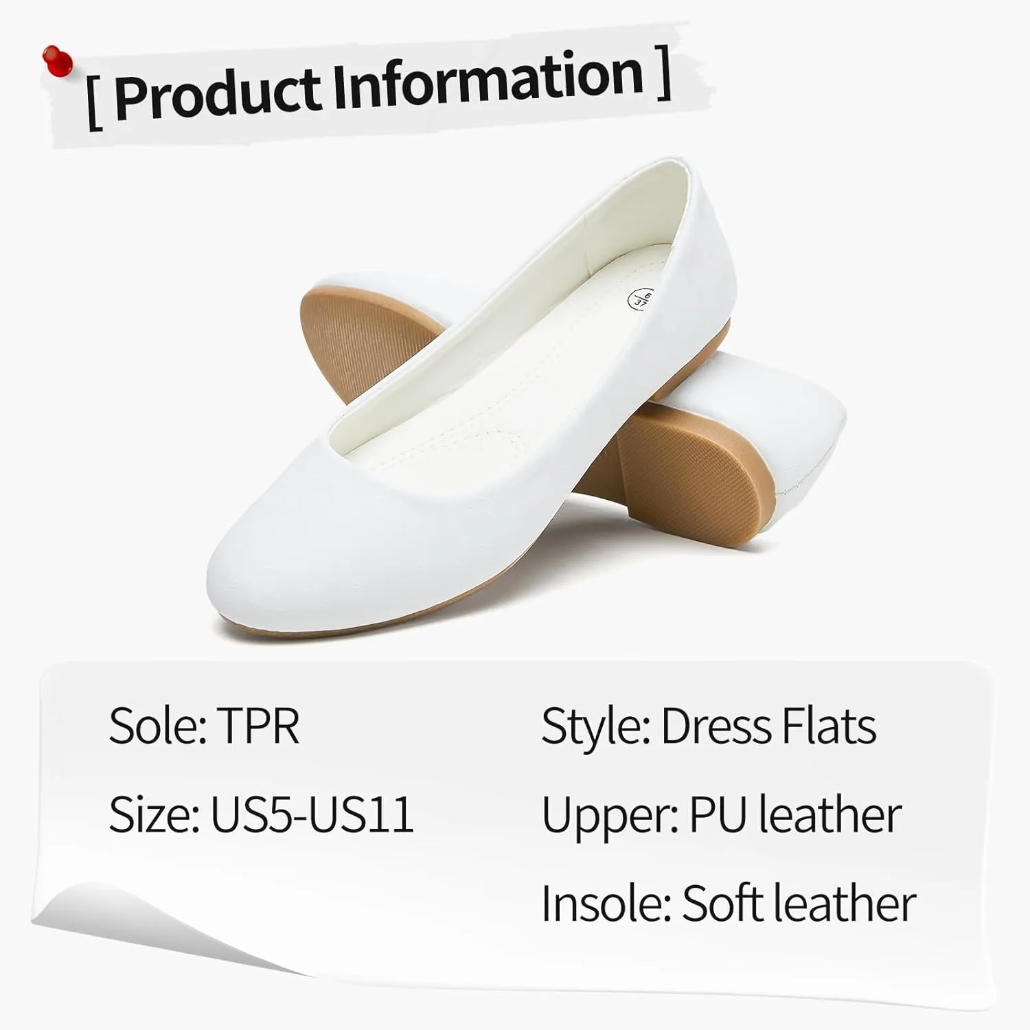 Women's Flats Dress Shoes Comfortable PU Leather Casual Slip on Shoes Loafers Business Work Office