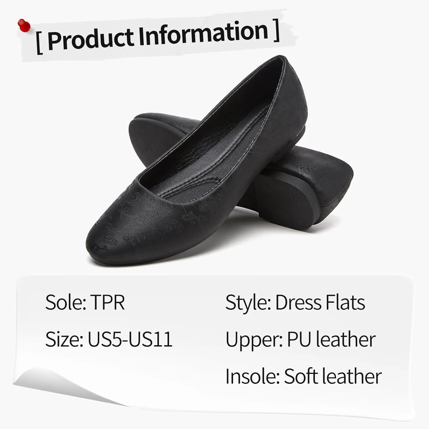 Women's Flats Dress Shoes Comfortable PU Leather Casual Slip on Shoes Loafers Business Work Office