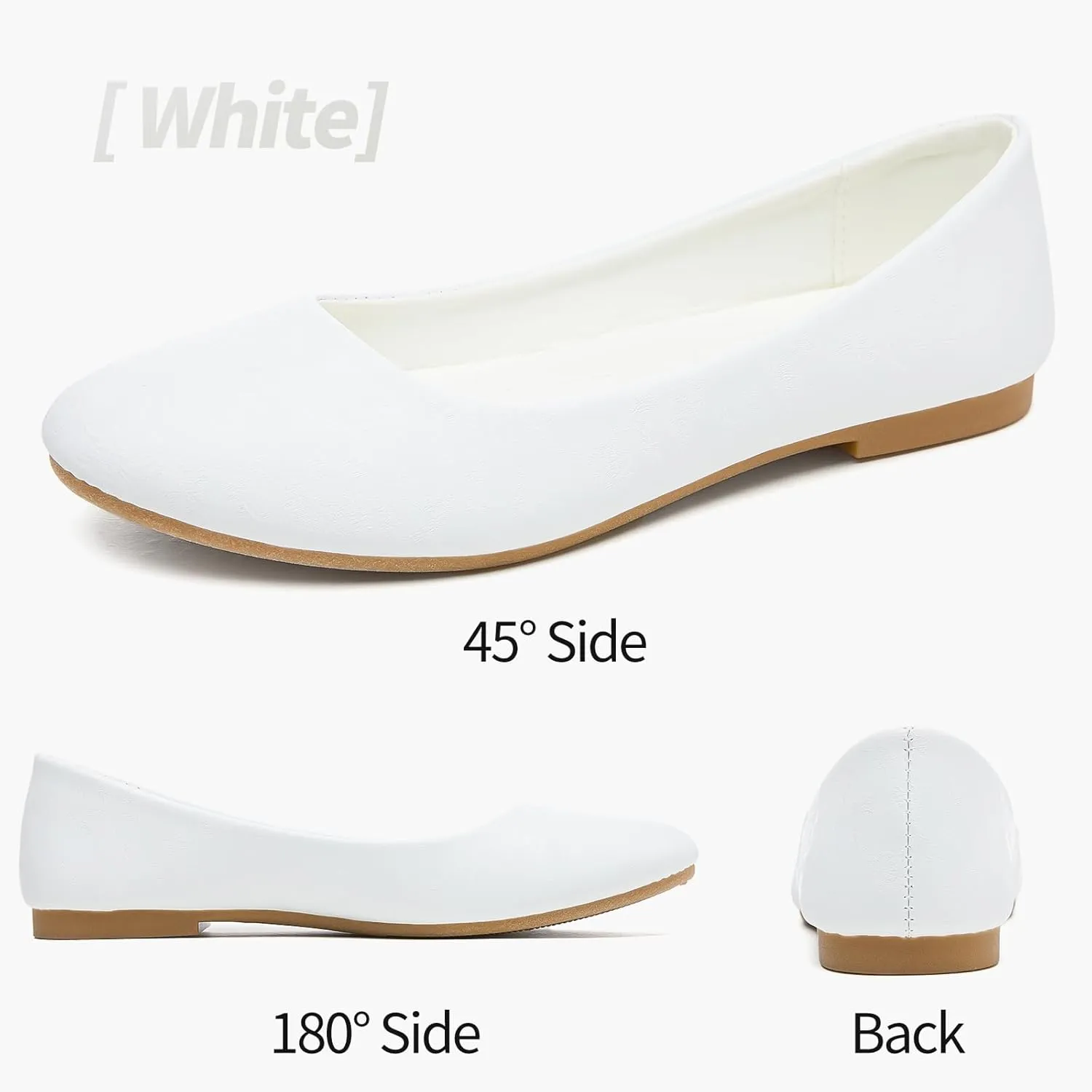 Women's Flats Dress Shoes Comfortable PU Leather Casual Slip on Shoes Loafers Business Work Office