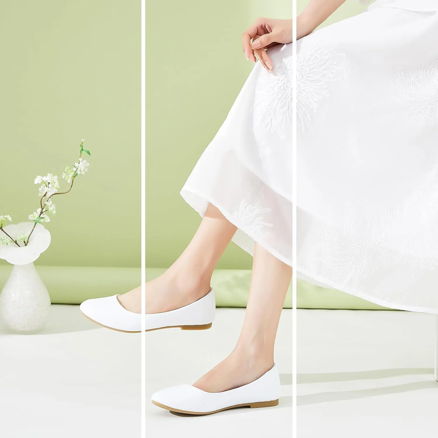 Women's Flats Dress Shoes Comfortable PU Leather Casual Slip on Shoes Loafers Business Work Office
