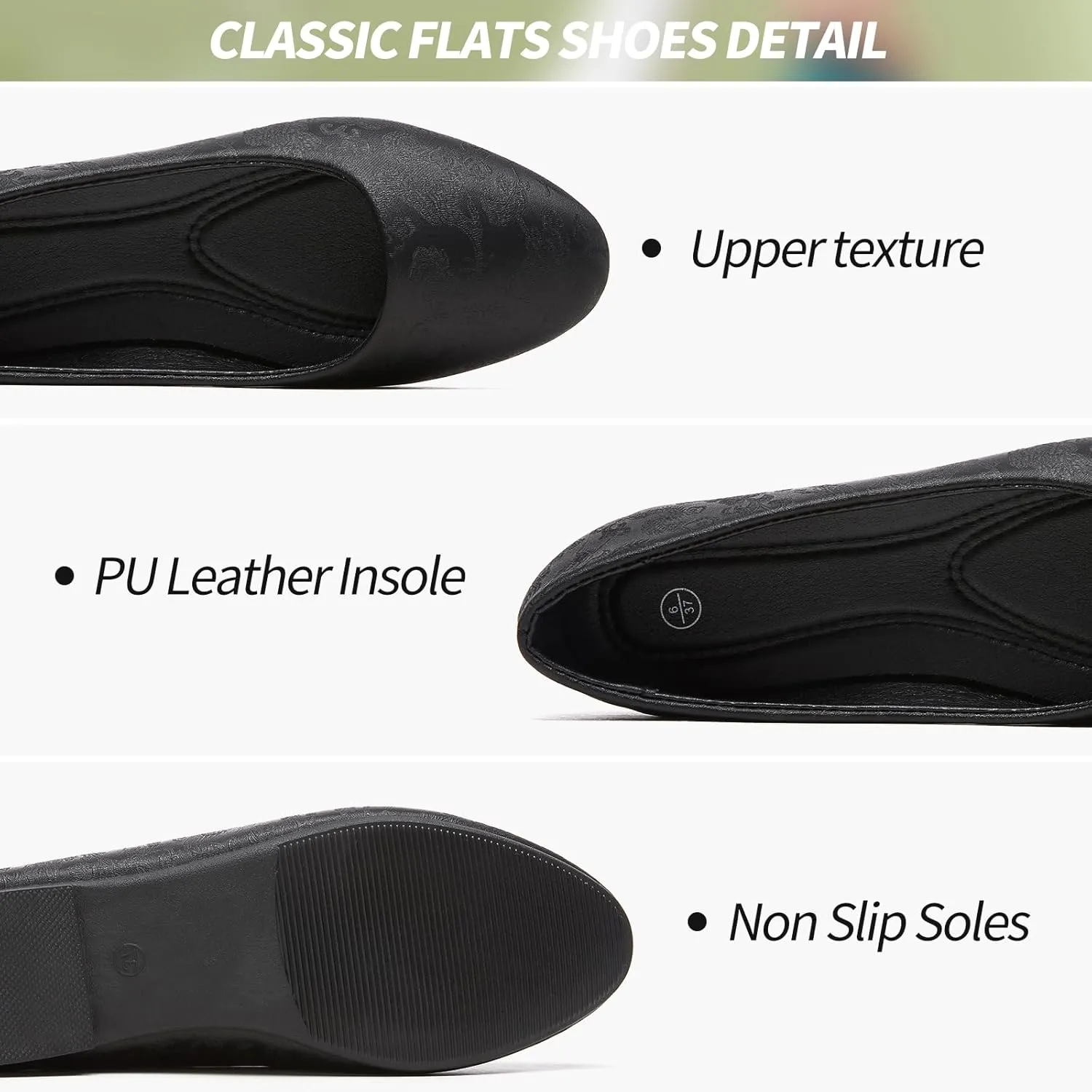 Women's Flats Dress Shoes Comfortable PU Leather Casual Slip on Shoes Loafers Business Work Office