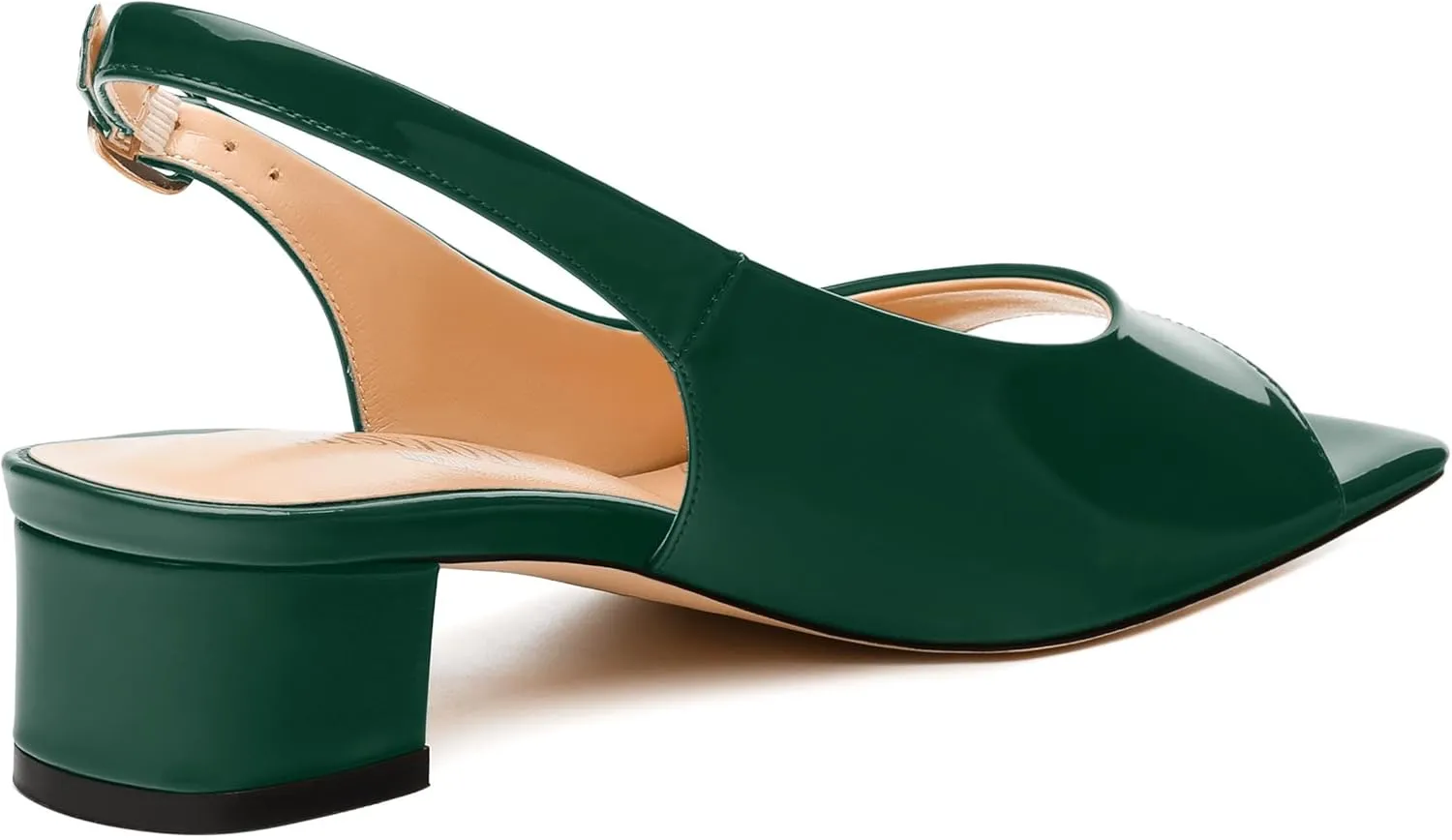 Womens Low Heel Slingbacks, Square Peep Toe Block Heel Sandals for Women, Comfort Heeled Casual Shoes