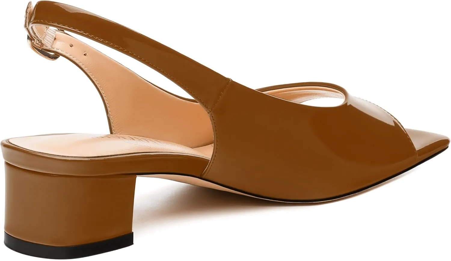 Womens Low Heel Slingbacks, Square Peep Toe Block Heel Sandals for Women, Comfort Heeled Casual Shoes