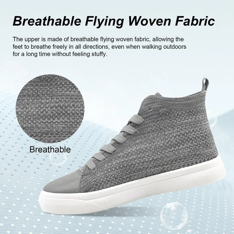 Women's Men’s Fashion Sneakers High Top Lace Up Shoes for Women Men Breathable Flying Woven Mesh Sneakers Casual Outdoor Sport Running Walking Shoes