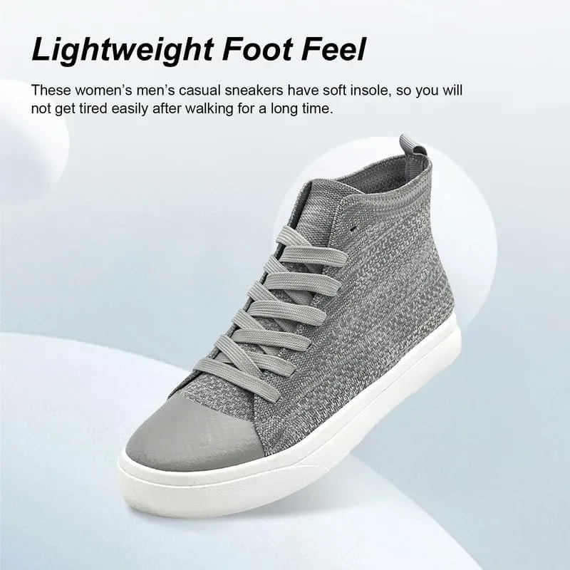 Women's Men’s Fashion Sneakers High Top Lace Up Shoes for Women Men Breathable Flying Woven Mesh Sneakers Casual Outdoor Sport Running Walking Shoes