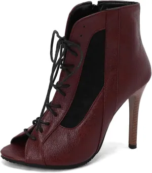 Women's Mesh Sandals Peep Toe High Top Sandals Lace Up Summer Boots Side-zip Party Sexy Pump Shoes Open Toe