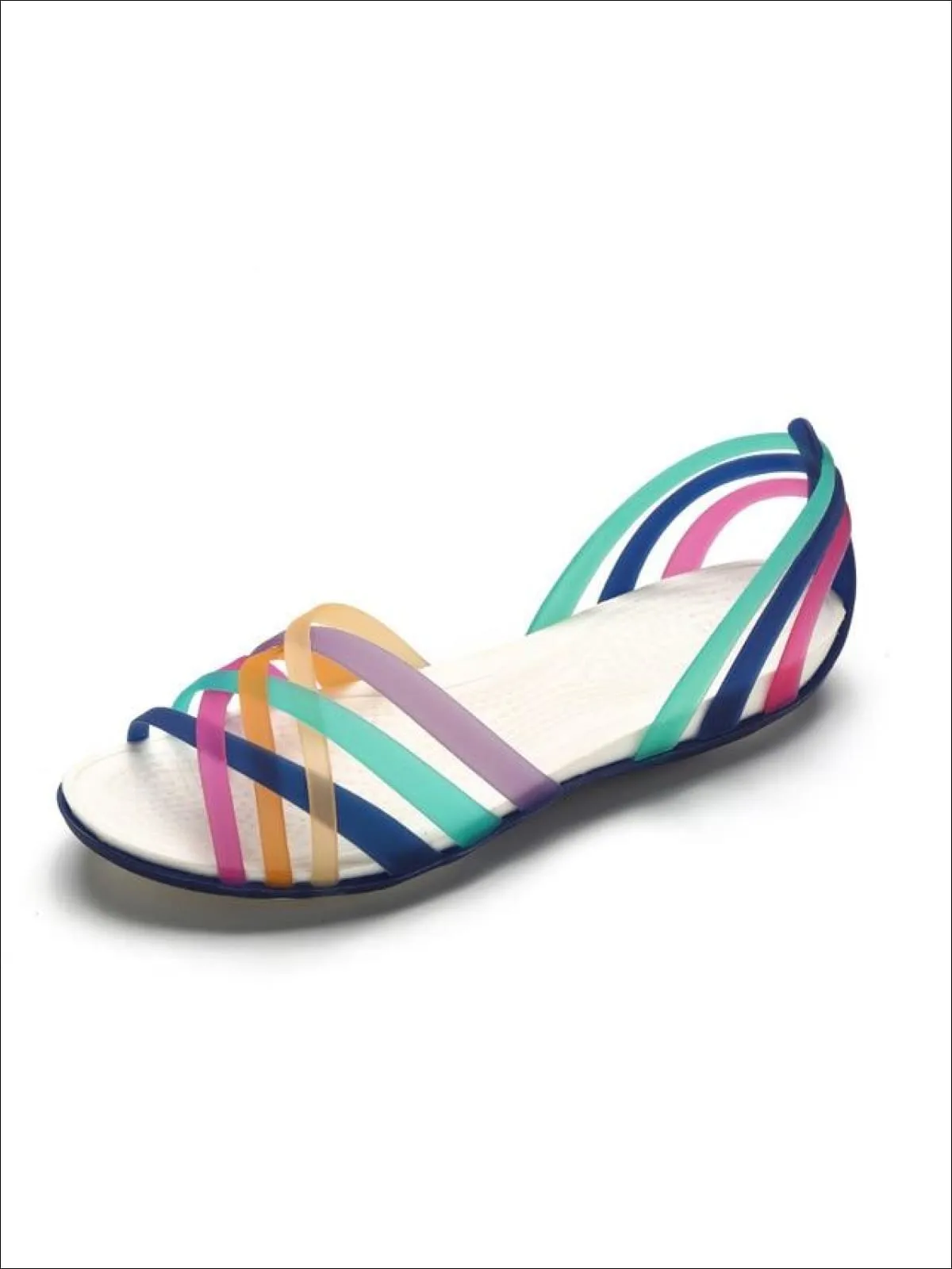 Women's Multicolor Open Toe Jelly Sandals By Liv and Mia