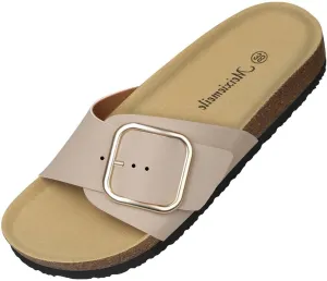 Womens Platform Sandals Big Buckle Sandals for Women Slip On Sandals Womens Sandals Open Toe Leather Adjustable