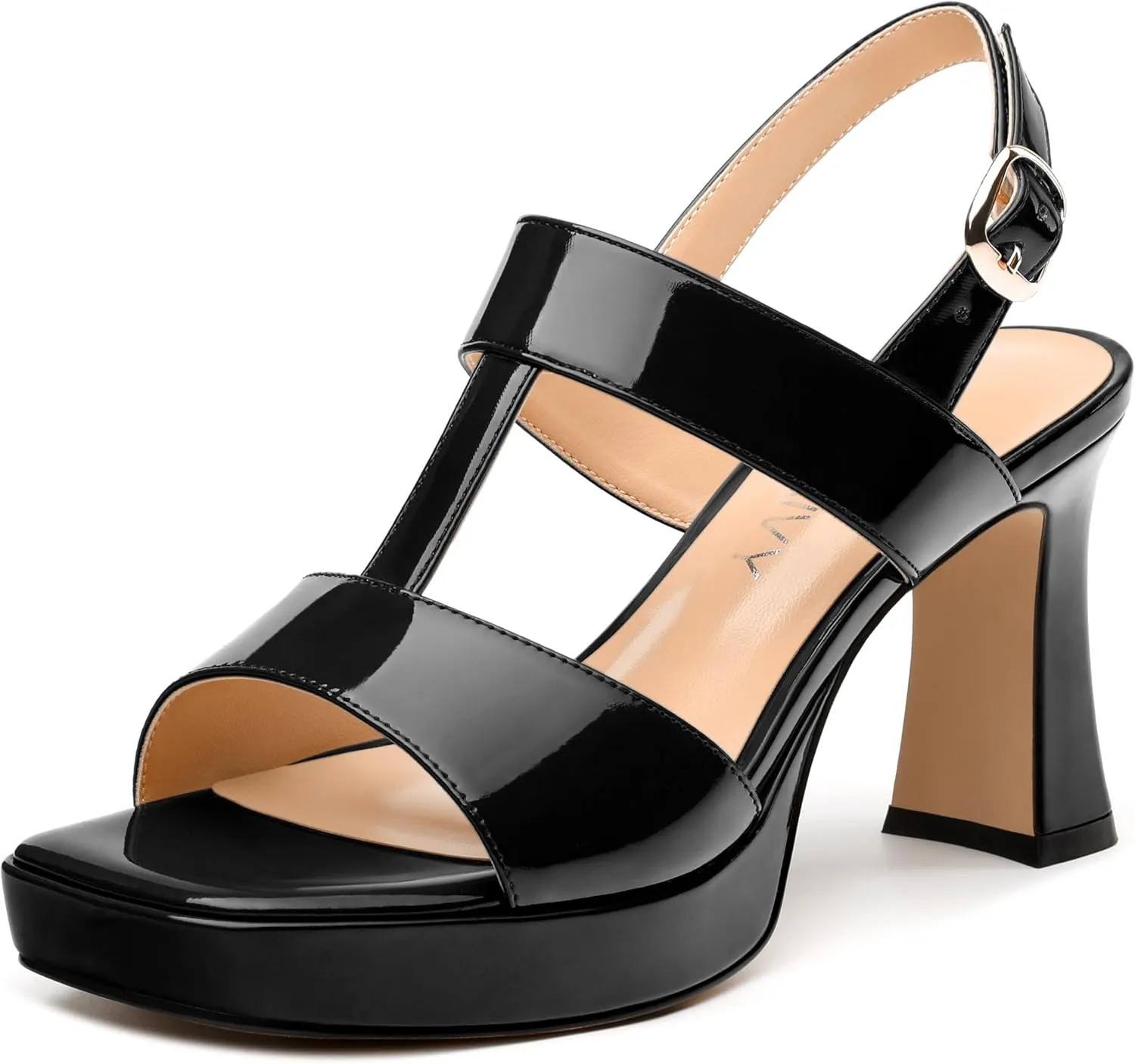 Women's Platform Sandals, Buckle Ankle Strap Open Toe Heeled Sandal, Fashion High Heel Sandals for Wedding Partying Dating