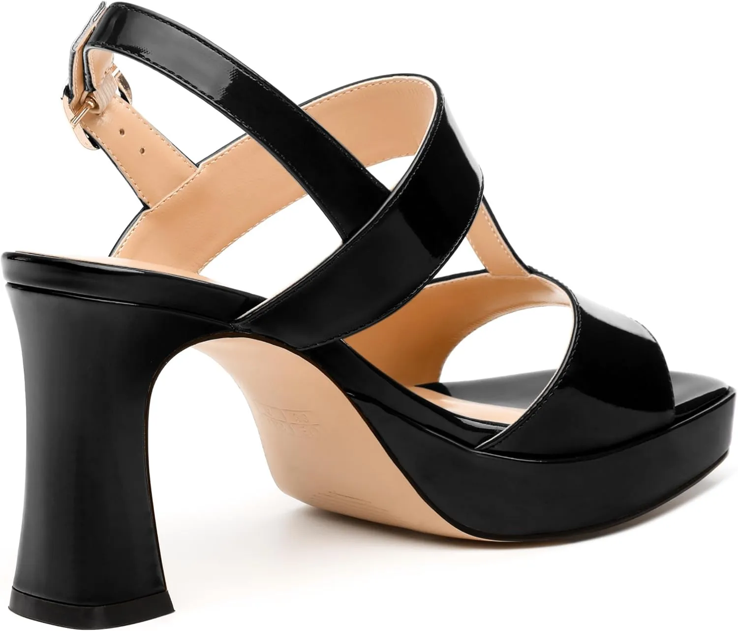 Women's Platform Sandals, Buckle Ankle Strap Open Toe Heeled Sandal, Fashion High Heel Sandals for Wedding Partying Dating