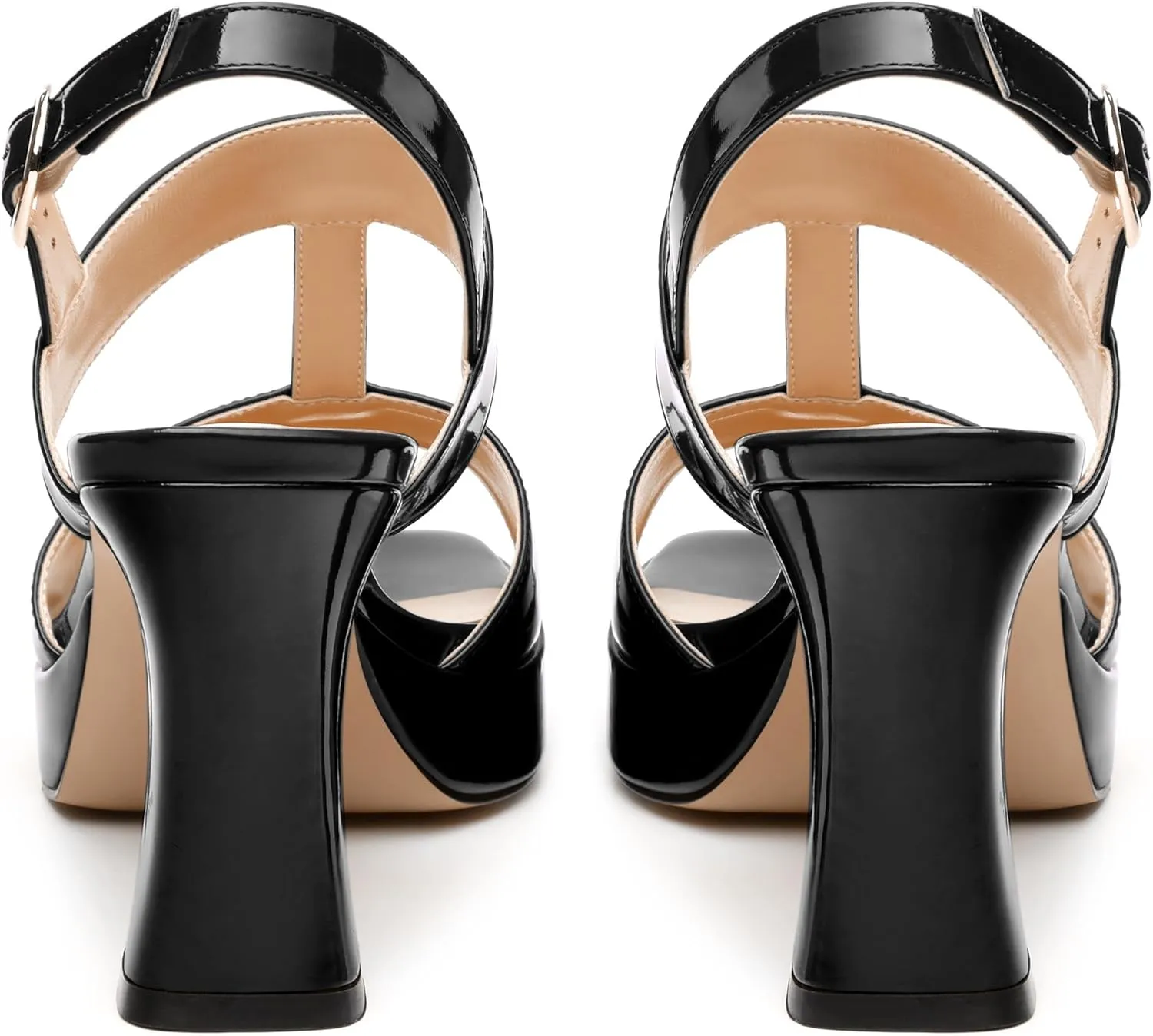 Women's Platform Sandals, Buckle Ankle Strap Open Toe Heeled Sandal, Fashion High Heel Sandals for Wedding Partying Dating