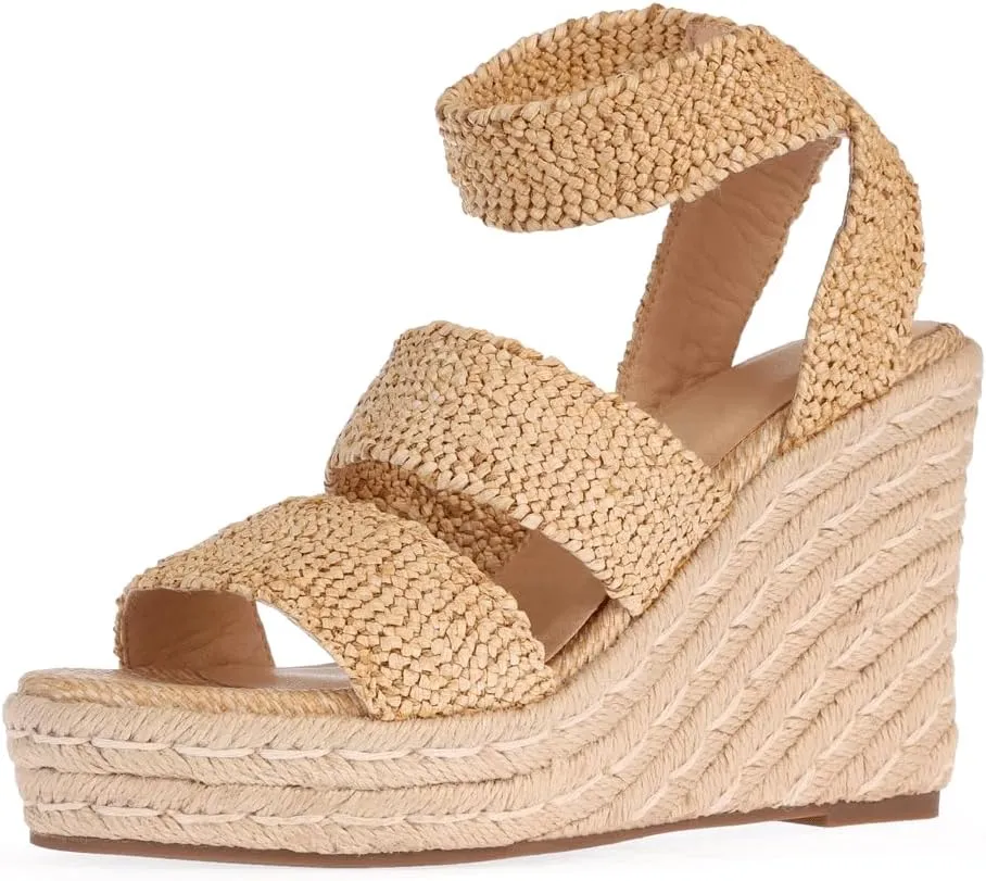 Women's Platform Sandals Wedge Ankle Strap Open Toe Sandals