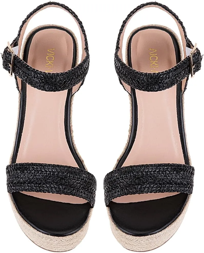 Women's Platform Sandals Wedge Ankle Strap Open Toe Sandals