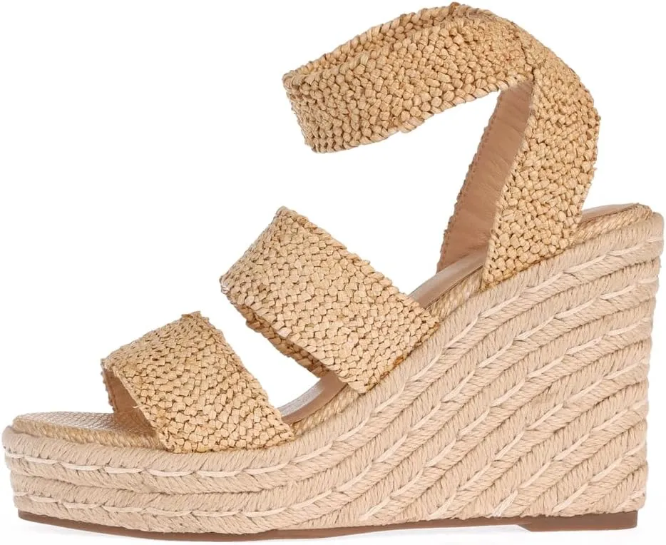 Women's Platform Sandals Wedge Ankle Strap Open Toe Sandals