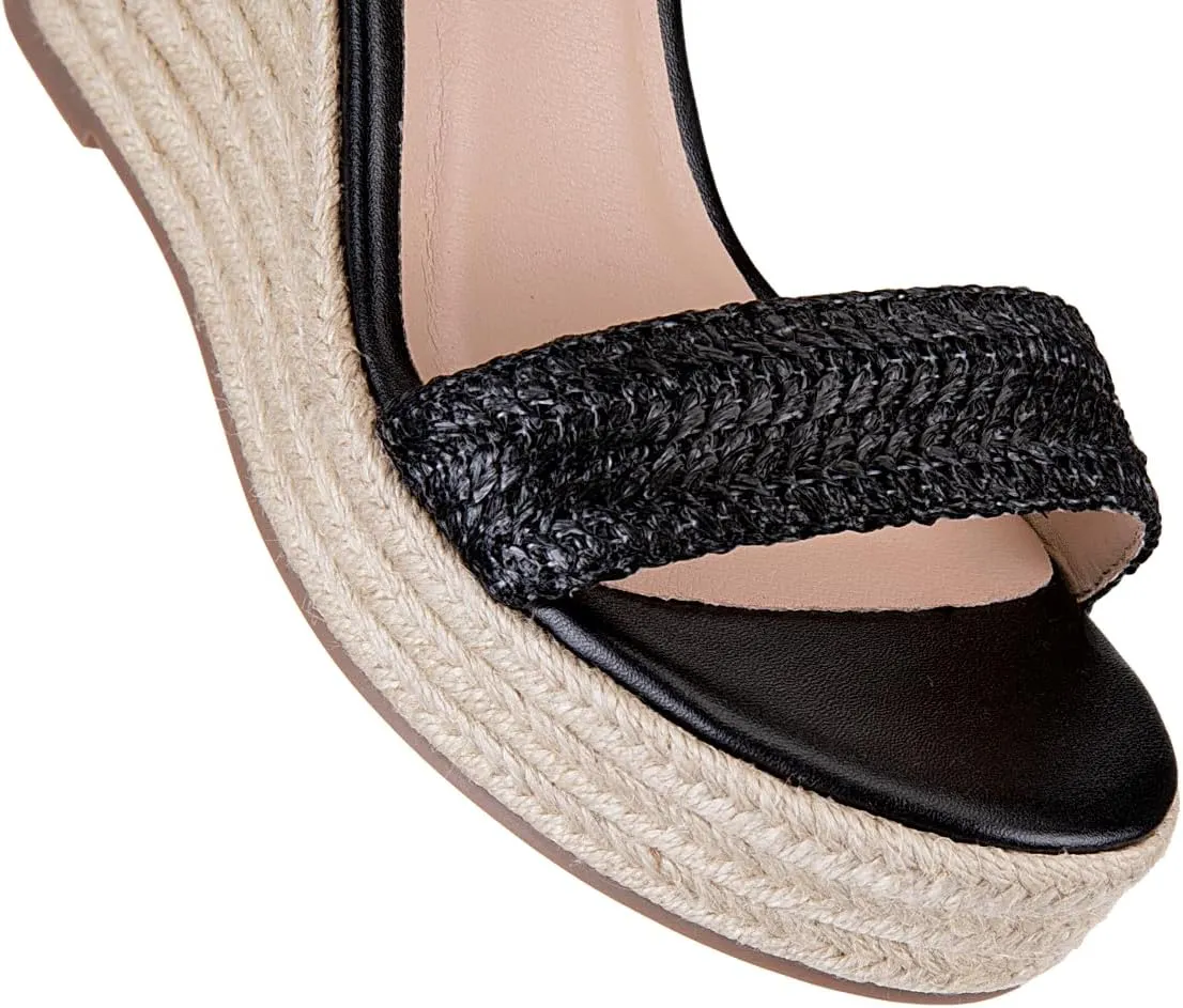Women's Platform Sandals Wedge Ankle Strap Open Toe Sandals