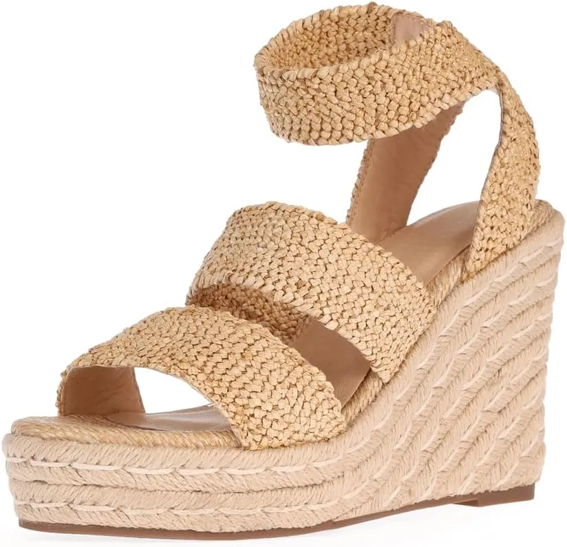 Women's Platform Sandals Wedge Ankle Strap Open Toe Sandals