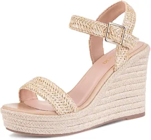 Women's Platform Sandals Wedge Ankle Strap Open Toe Sandals