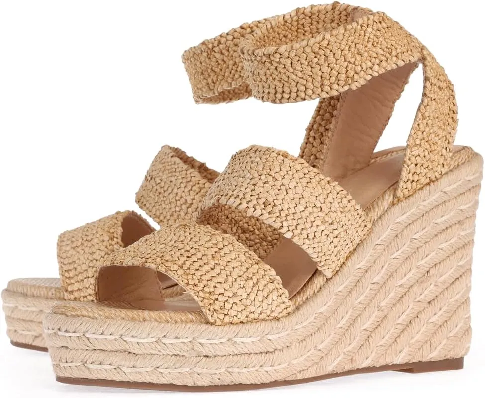 Women's Platform Sandals Wedge Ankle Strap Open Toe Sandals