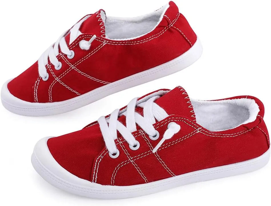 Women's Slip On Canvas Sneaker Low Top Casual Walking Shoes Classic Comfort Flat Fashion Sneakers