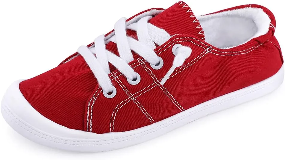 Women's Slip On Canvas Sneaker Low Top Casual Walking Shoes Classic Comfort Flat Fashion Sneakers