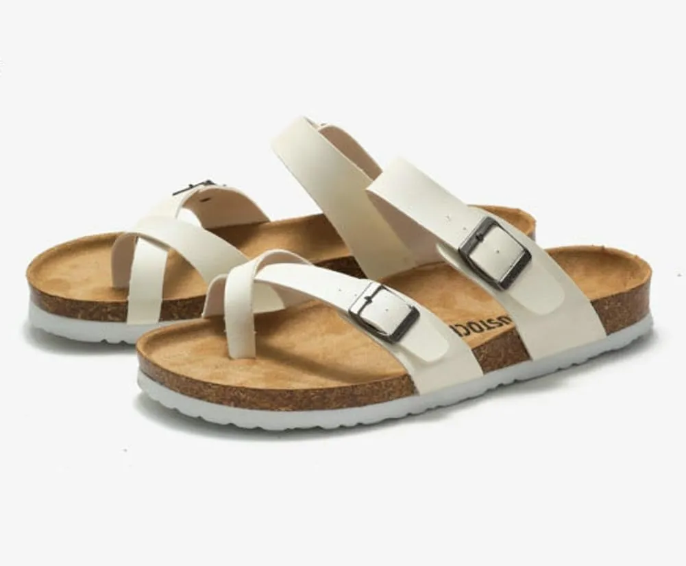 Women's Thong Sandals Open Toe Slip On Slippers Comfort Cork Footbed Open Tote Summer Beach Flat Sandals 2025