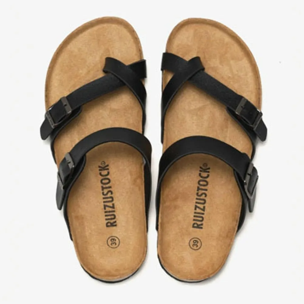 Women's Thong Sandals Open Toe Slip On Slippers Comfort Cork Footbed Open Tote Summer Beach Flat Sandals 2025