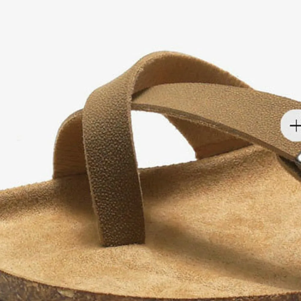 Women's Thong Sandals Open Toe Slip On Slippers Comfort Cork Footbed Open Tote Summer Beach Flat Sandals 2025