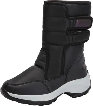 Women's Waterproof Snow Boot Fur Lined Boots Mid Calf Boots Anti-Slip Warm Boots Winter Boots Wide Width Ski Boots