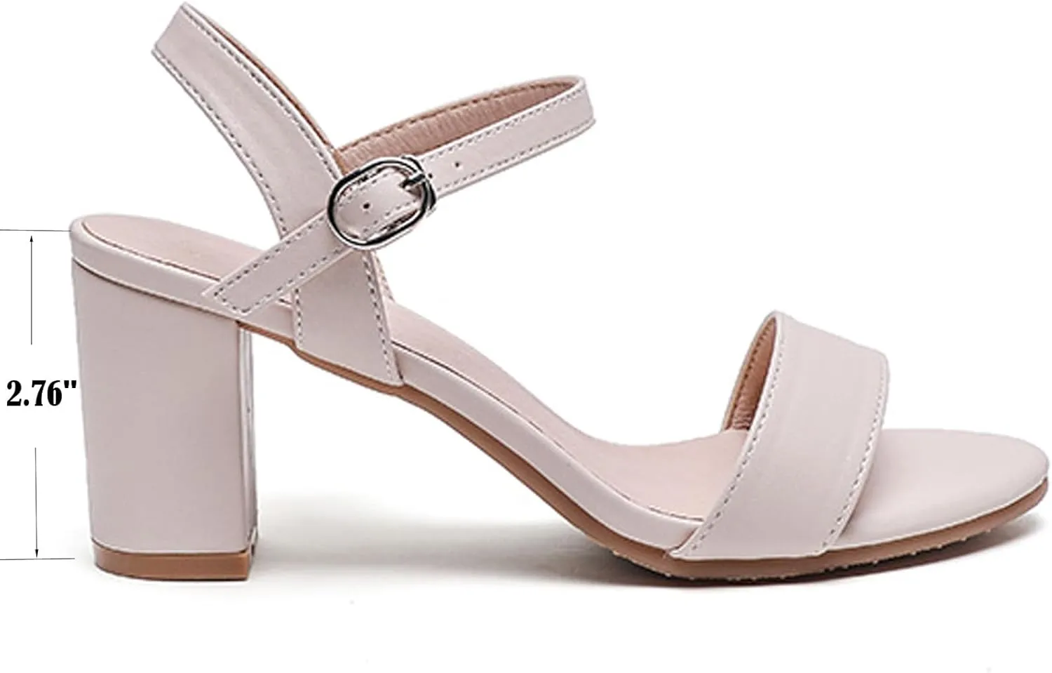 WUIWUIYU Women's Girls' High Heel Sandals Open Toe Ankle Strap Cone Heeled Summer Dress Shoes