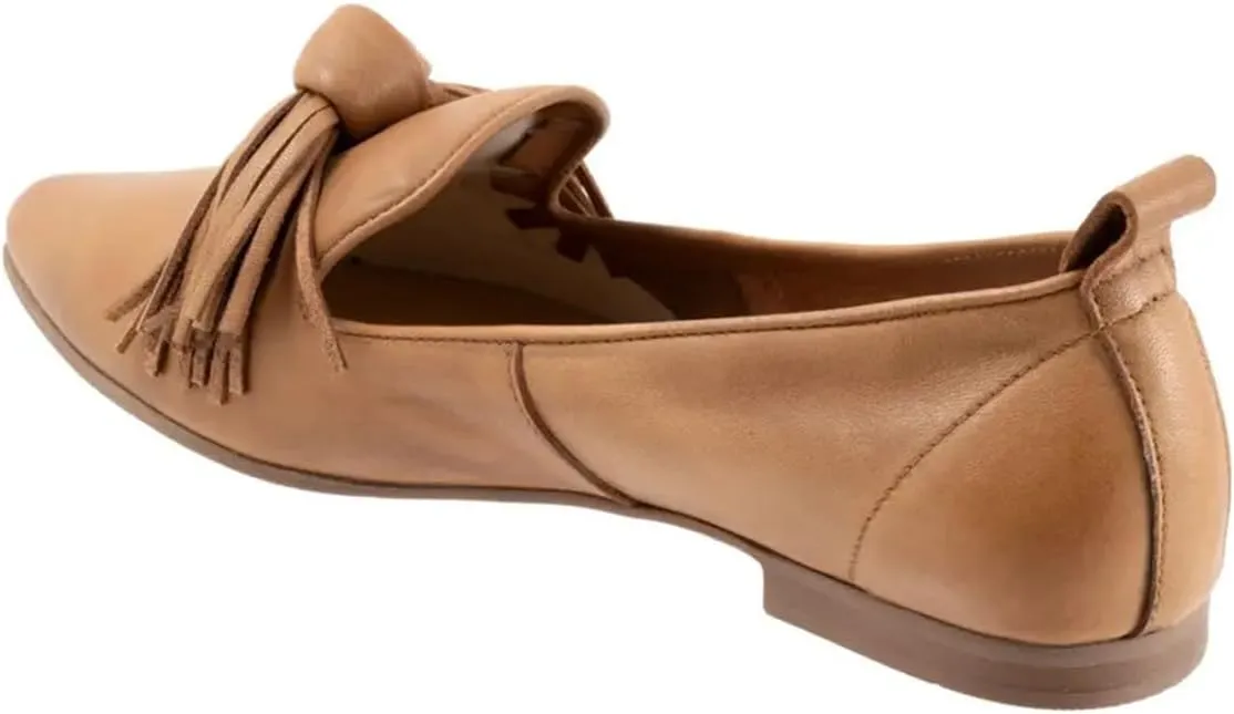 YDN Women Dressy Bows Pumps Pointed Closed Toe Slip On Tassel Loafers Flats Block Low Heels Shoes Business Daily Size 4-15 US