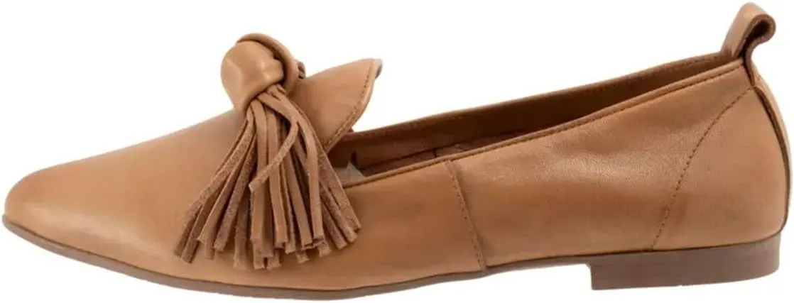 YDN Women Dressy Bows Pumps Pointed Closed Toe Slip On Tassel Loafers Flats Block Low Heels Shoes Business Daily Size 4-15 US
