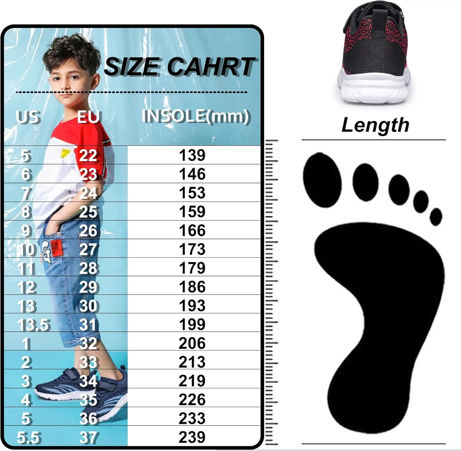 YHOON Boys Girls Sneakers Kids Sports Running Walking Shoes for Toddler/Little Kid/Big Kid