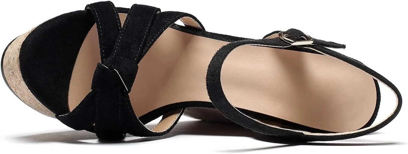 YODEKS Women's Platform Wedges|High Heel Wedge Sandals|Ankle Strap Open Toe Platform Heels