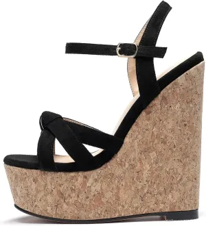 YODEKS Women's Platform Wedges|High Heel Wedge Sandals|Ankle Strap Open Toe Platform Heels
