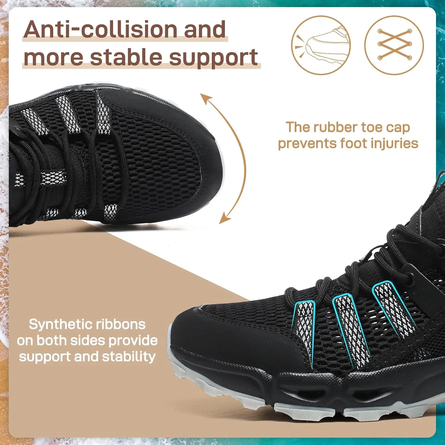 ziitop Womens Hiking Water Shoes for Women Quick Dry Outdoor Sport Sneakers Non Slip Lightweight Breathable Summer Trekking and Walking Climbing Shoe