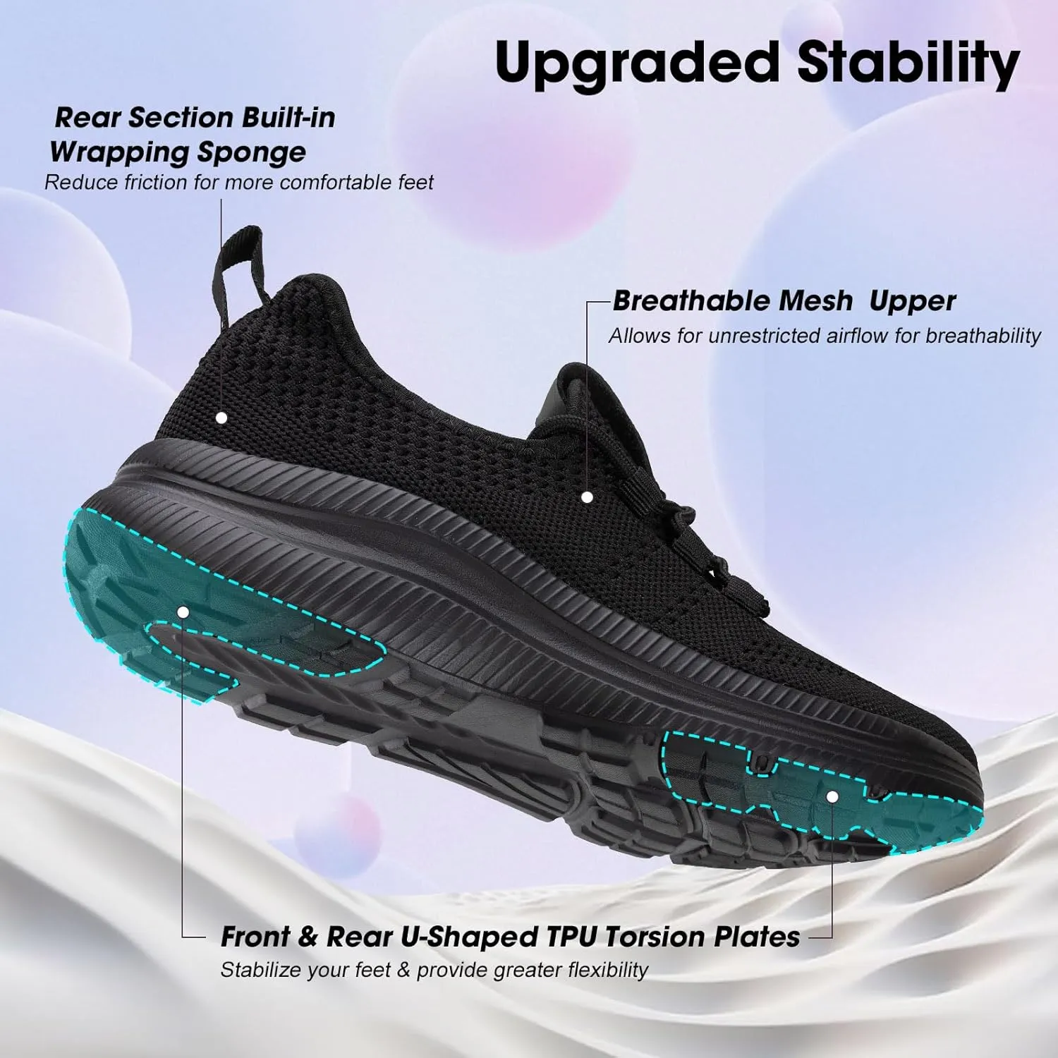 ZOVE Wide Toe Box Shoes Women Extra Wide Width Sneakers Ultra Light Road Running Shoes Non-Slip Tennis Sneakers Breathable Walking Athletic
