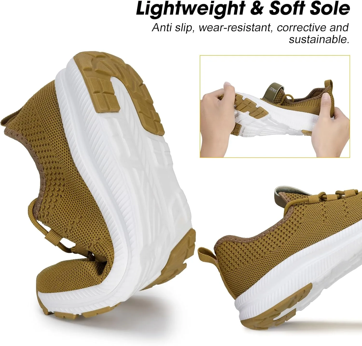 ZOVE Wide Toe Box Shoes Women Extra Wide Width Sneakers Ultra Light Road Running Shoes Non-Slip Tennis Sneakers Breathable Walking Athletic